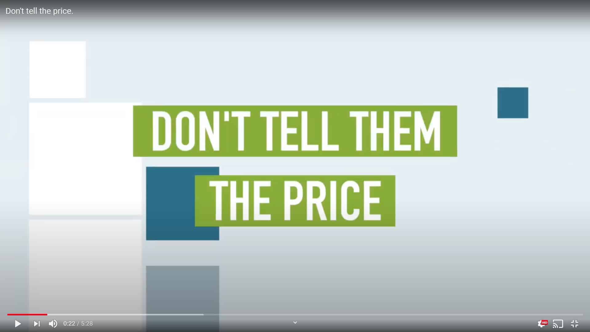 Don’t tell the price